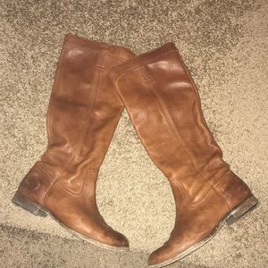 Frye Pullon Riding Cognac Riding Boots Knee Length